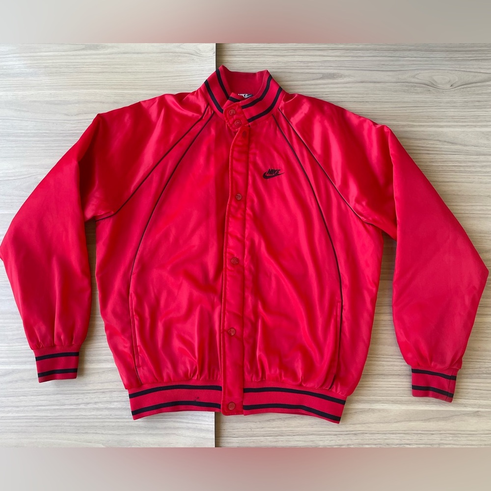 Vintage 1985 Nike Air Jordan Men's Bold Red Bomber Jacket